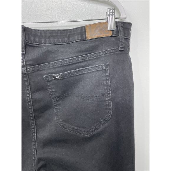 Lee Jeans Black Women 20 L Regular Fit Mid-rise Boot Cut Denim Raw Hem Goth Punk - Picture 7 of 14